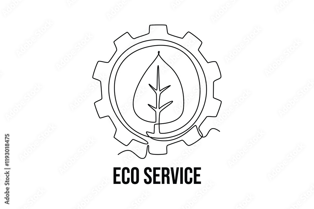 Ecology concept. Single line draw design vector graphic illustration.	