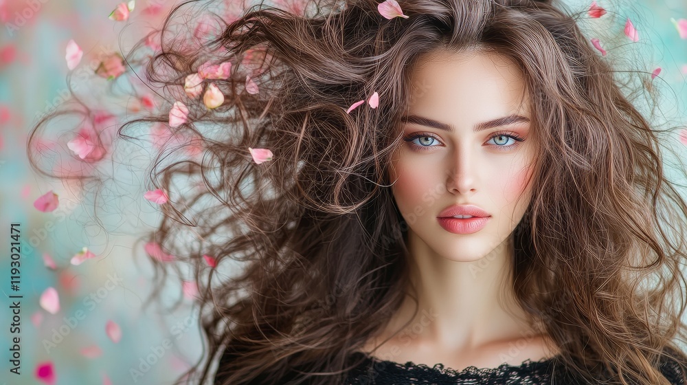 Fototapeta premium Beauty of Petals and Hair