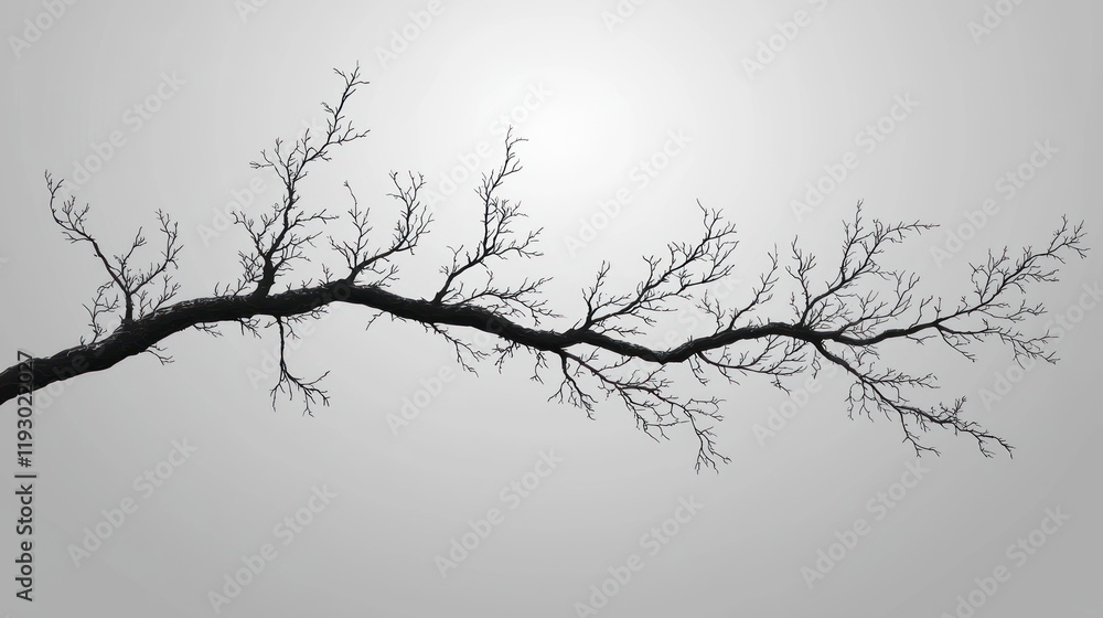 Winter Branch Silhouette: A Study in Minimalism