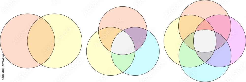 Venn Diagram  Two ,three,four Overlapping circles,template infographic infographic diagram chart