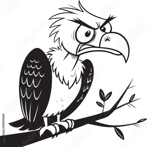 Mascot Of Vulture Silhouette Vector Art Design