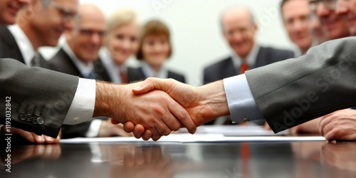 Key players from various sectors finalize a significant contract.