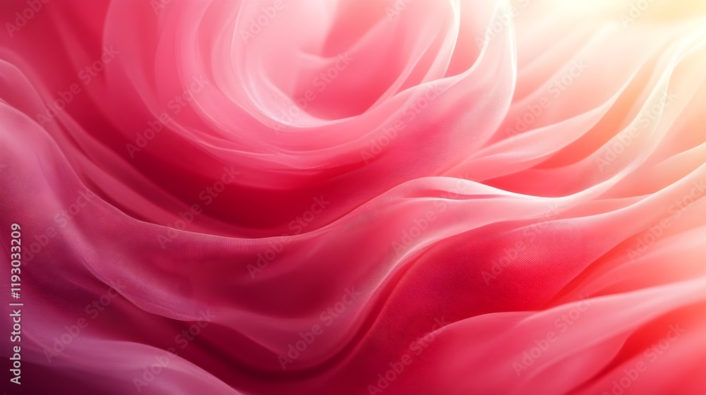 Obraz premium Abstract pastel pink and red swirling background with subtle heart shapes blended in.