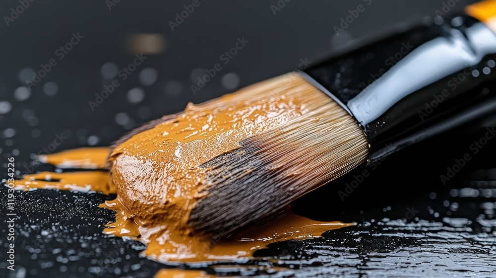 Fototapeta premium Bright Yellow Handle Brush