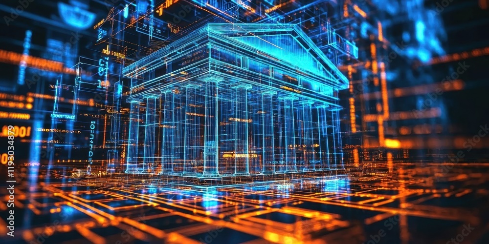 Obraz premium Comprehensive financial solutions showcased through an interactive digital medium.