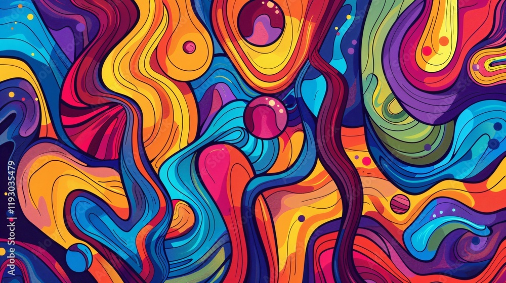Vibrant Abstract Art Decoration Pattern Vector Illustration Vibrant Abstract Art Decoration Pattern Vector Illustration