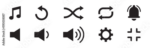 Music and Sound Control Vector Icon Set