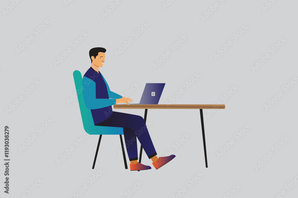 useing a laptob sit in a desk. useing a laptob sit in a desk.