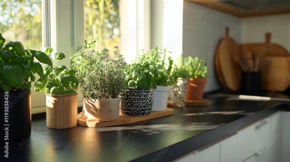 Sunlit Kitchen Herbs: A Culinary Delight Sunlit Kitchen Herbs: A Culinary Delight