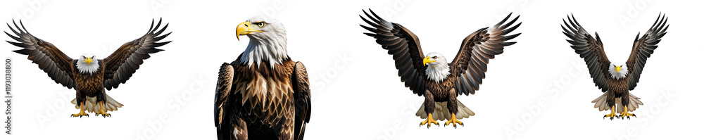 Collection of eagle isolated on a white background as transparent PNG
Collection of eagle isolated on a white background as transparent PNG