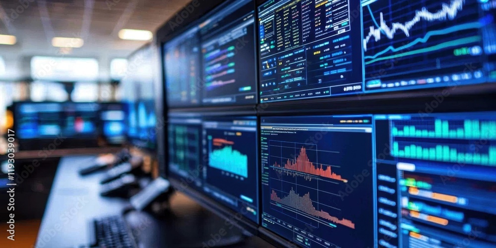 Network monitoring tools are actively being utilized in a high-tech control room. Network monitoring tools are actively being utilized in a high-tech control room.
