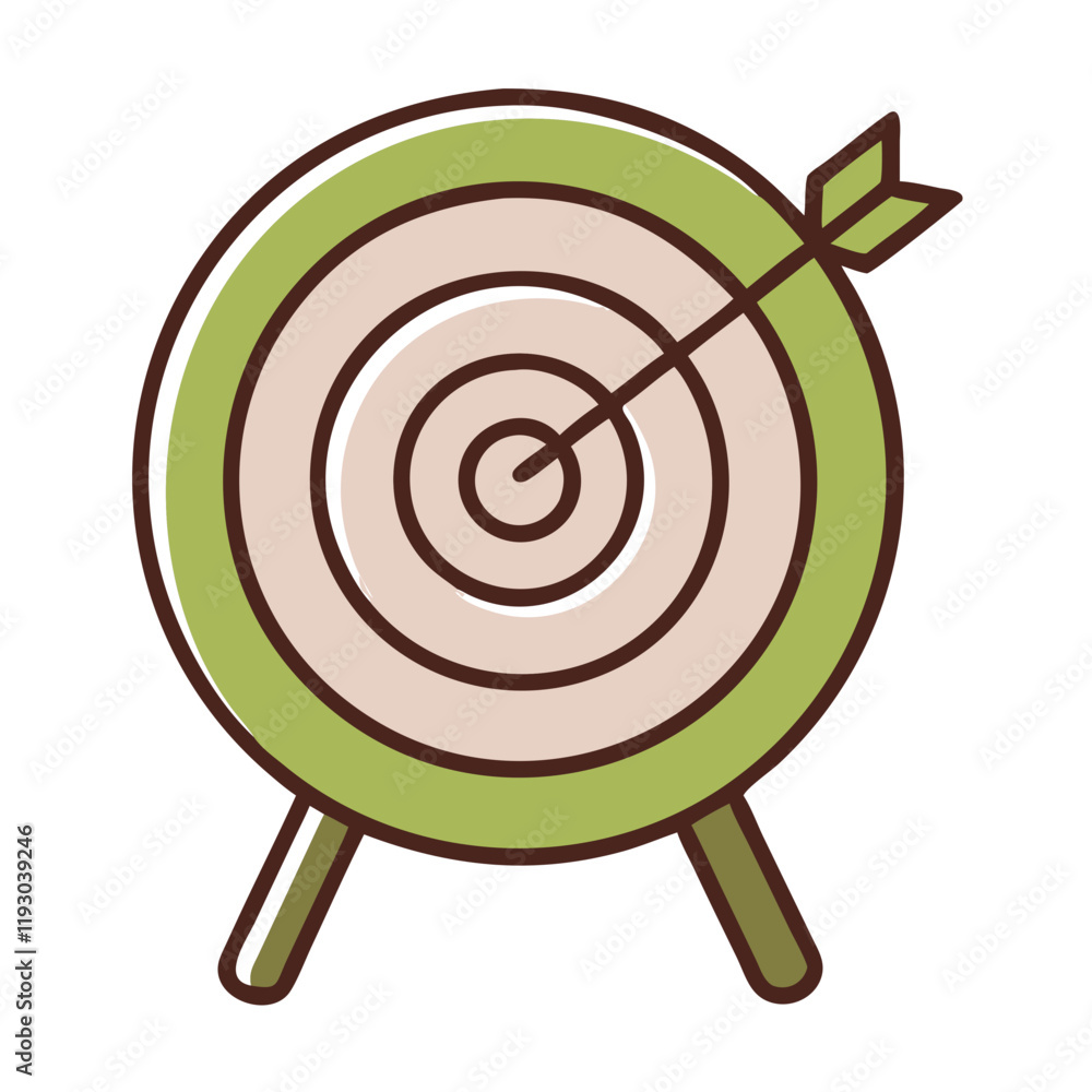 Bullseye icon with arrow hitting target Bullseye icon with arrow hitting target