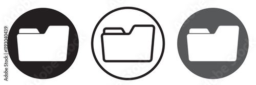 Folder icon vector set. Desktop black and yellow folder icon. Office document folder vector symbol. Empty file thin line sign. Archives files pictogram set.