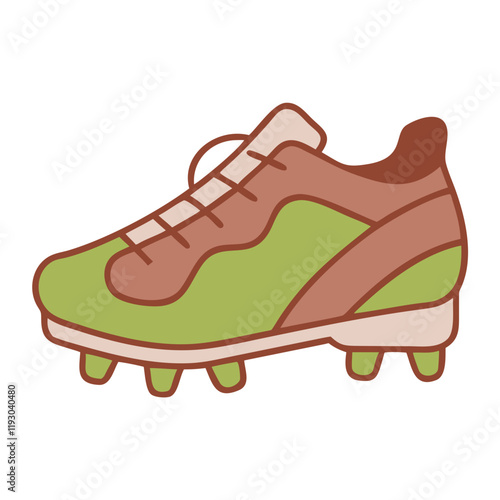 Soccer cleats icon in green and brown color scheme