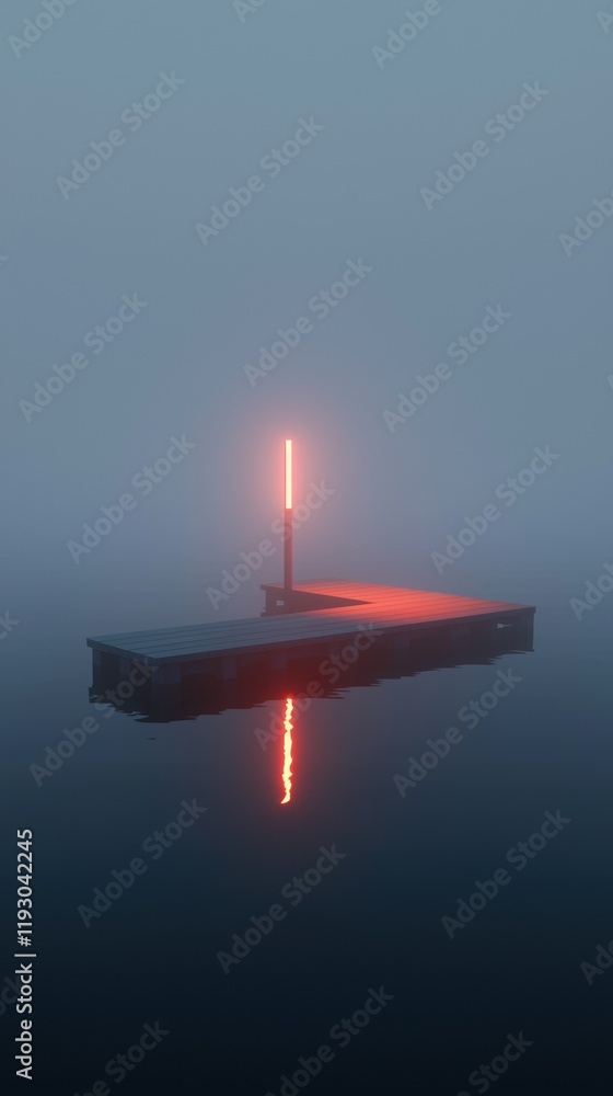 Fototapeta premium A dock with a red light on it