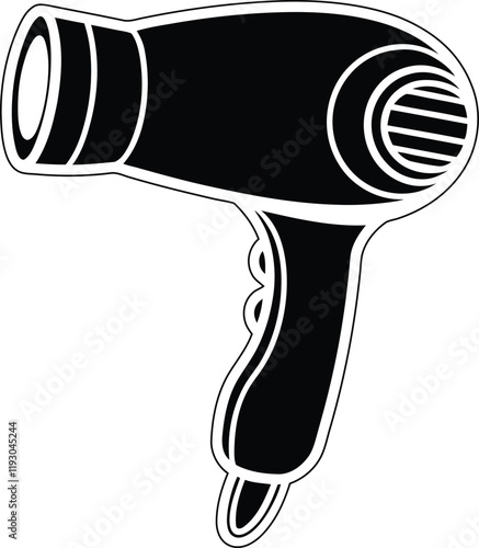 Beautiful hair dryer vector illustration design, hair dryer silhouette, hair dryer line art vector, hair dryer icon