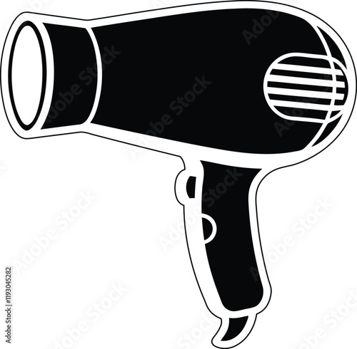Beautiful hair dryer vector illustration design, hair dryer silhouette, hair dryer line art vector, hair dryer icon