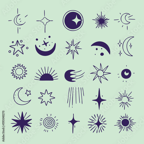 cosmic hand drawn design element