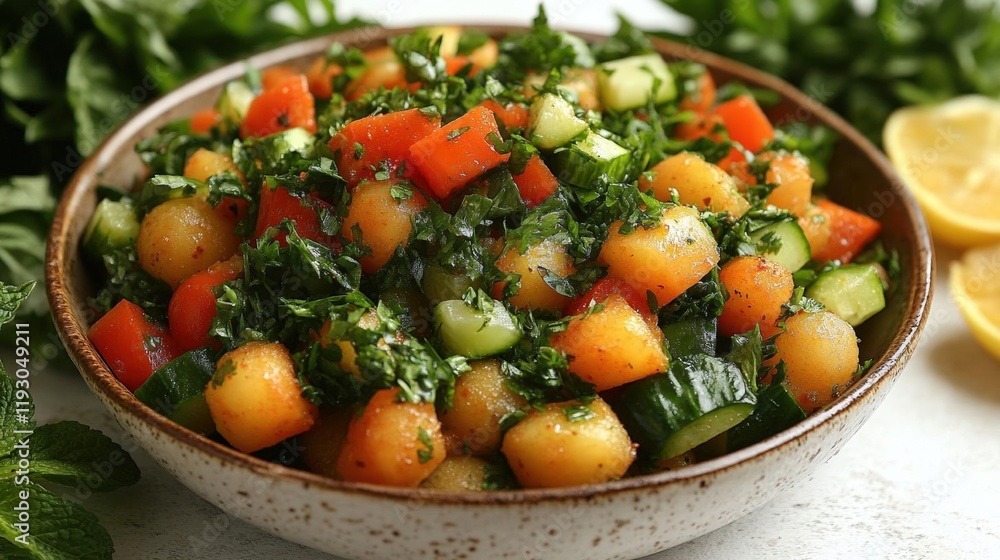 Vibrant Tabbouleh Salad with Fresh Herbs and Vegetables Vibrant Tabbouleh Salad with Fresh Herbs and Vegetables