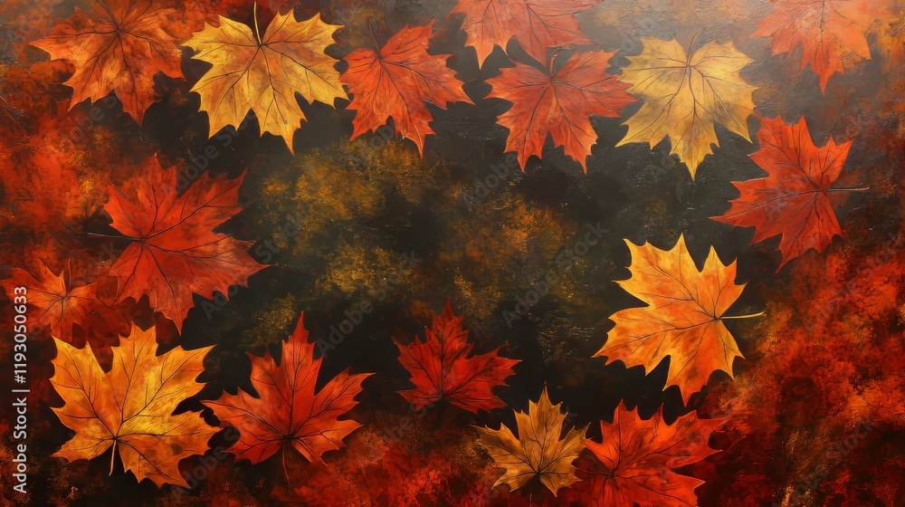Autumn's touch paints vibrant maple leaves against a pristine canvas. Autumn's touch paints vibrant maple leaves against a pristine canvas.