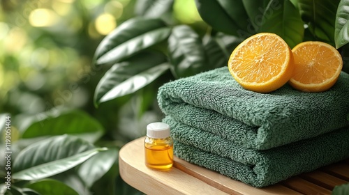 towel and beauty product in wellness product photography	