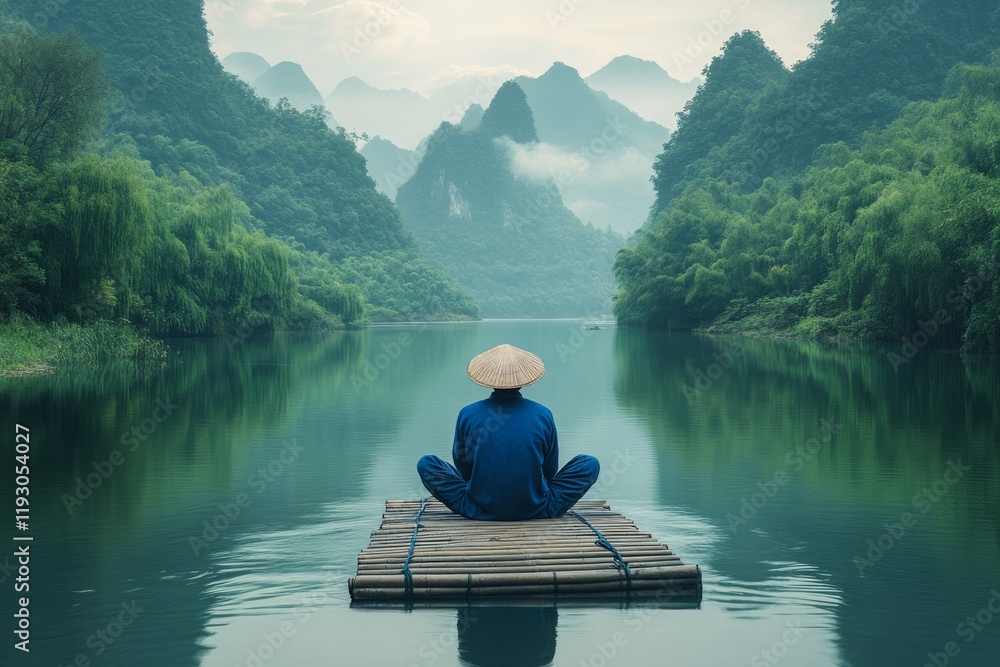 filipino man in straw hat sitting against the view on the lake
filipino man in straw hat sitting against the view on the lake
