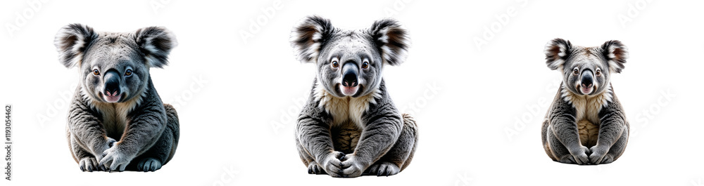 Collection of koala isolated on a white background as transparent PNG
Collection of koala isolated on a white background as transparent PNG