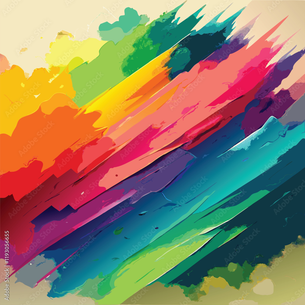 Obraz premium vibrant watercolor design, labeled vector art illustration.