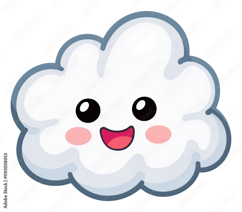 Cartoon Clouds with Affectionate Faces, Isolated on Transparent Background Cartoon Clouds with Affectionate Faces, Isolated on Transparent Background