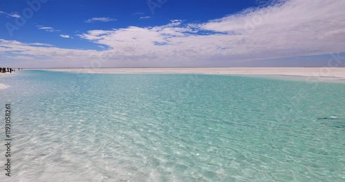 Dongtai Jiner Lake area, located in the hinterland of Qaidam Basin, is a lake in Golmud City, Haixi Mongolian and Tibetan Autonomous Prefecture, Qinghai Province. photo