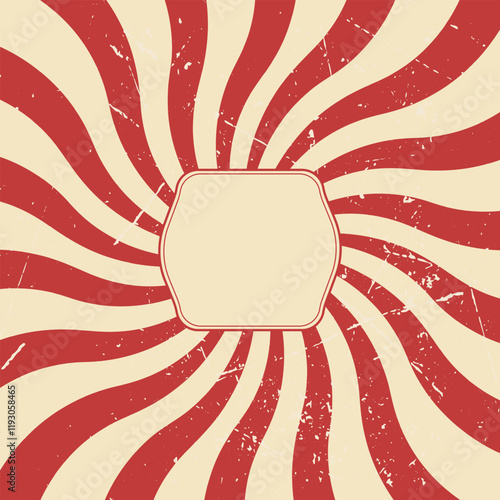Red and white rays vector abstract circus poster background