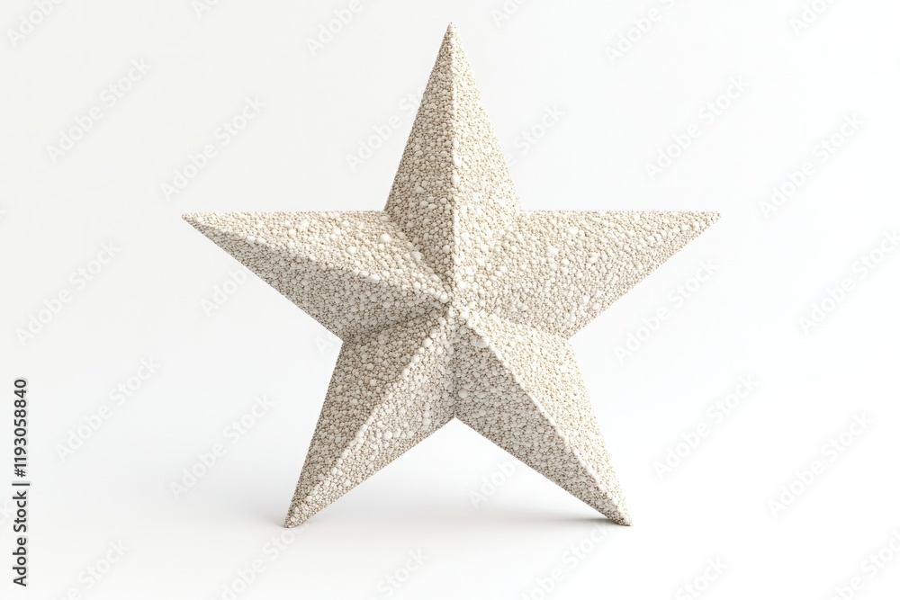 Three-dimensional star sculpture with textured surface, radiatin Three-dimensional star sculpture with textured surface, radiatin