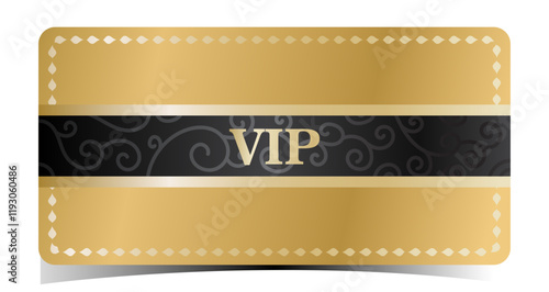 Exclusive Golden VIP card, Gold and black pattern premium luxury VIP member only for bar club, store, event and more