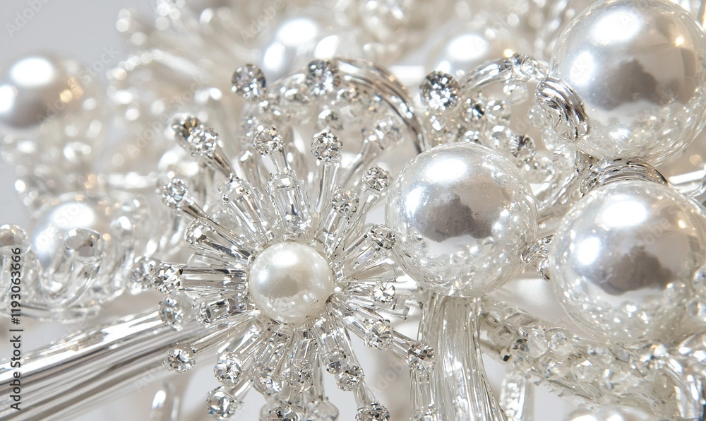 Close-up of pearl and diamond bridal headpiece on white background, ideal for wedding or fashion blogs.