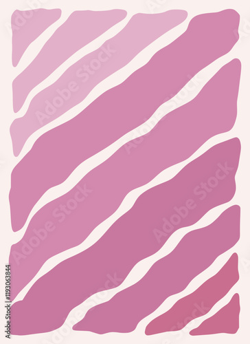 Pink hand drawn infantile style background. Organic doodle shapes matisse style, naive art, contemporary backgrounds.