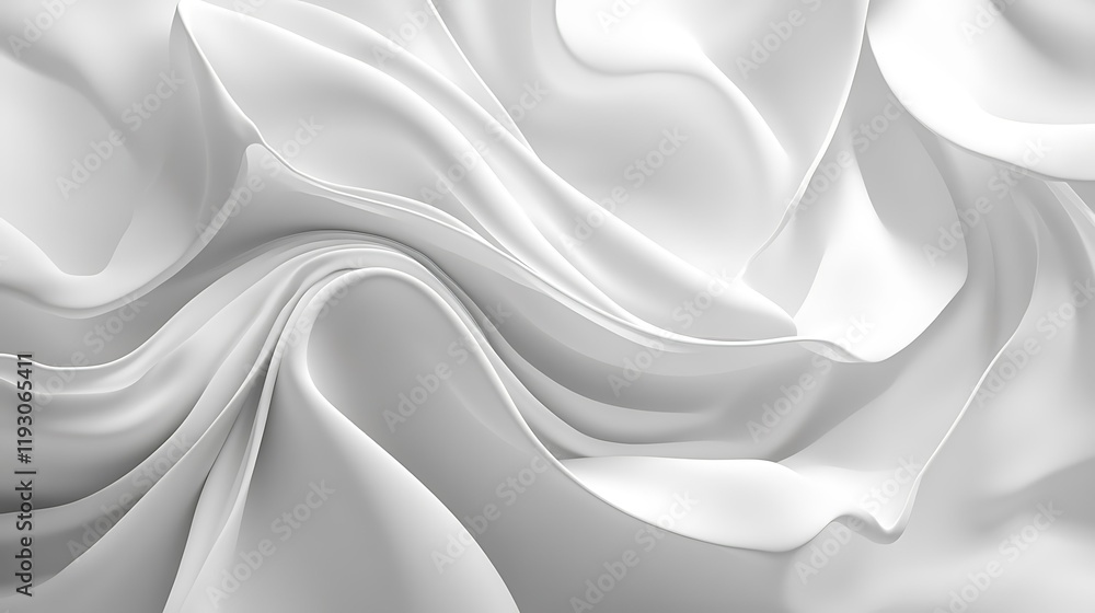 Obraz premium White fabric swirls, elegant texture background