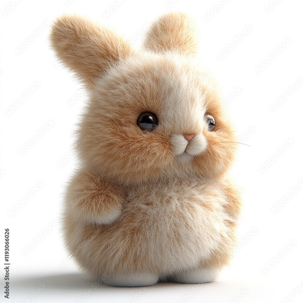 Fototapeta premium Fluffy bunny with big eyes, soft fur, and adorable expression st
