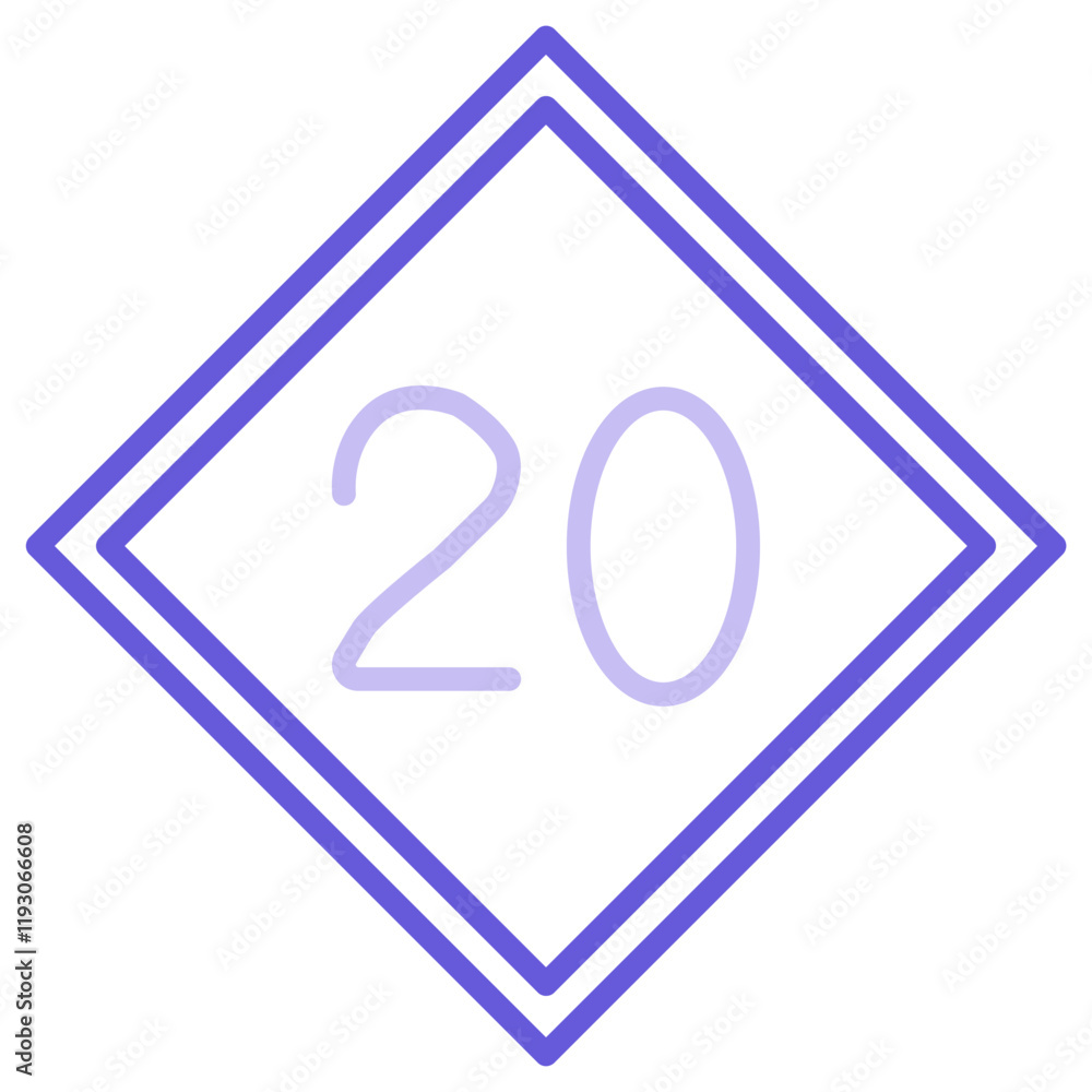 20 Speed Limit Icon