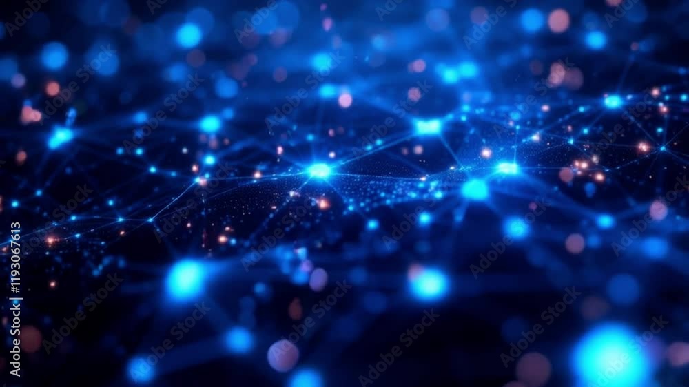 Futuristic Cyber Network with Glowing Particles and Data Connections | High-Tech Cyberspace with Moving Particles and Digital Links Futuristic Cyber Network with Glowing Particles and Data Connections | High-Tech Cyberspace with Moving Particles and Digital Links