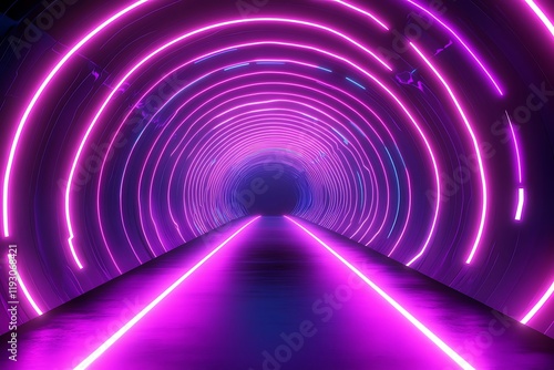Vibrant Neon Tunnel for Event or Product Presentation