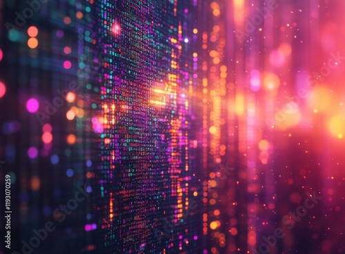 Wallpaper Mural Vibrant Abstract Digital Background with Colorful Lights and Binary Data Displaying the Essence of Technology and Futuristic Concepts in a Unique Visual Experience Torontodigital.ca