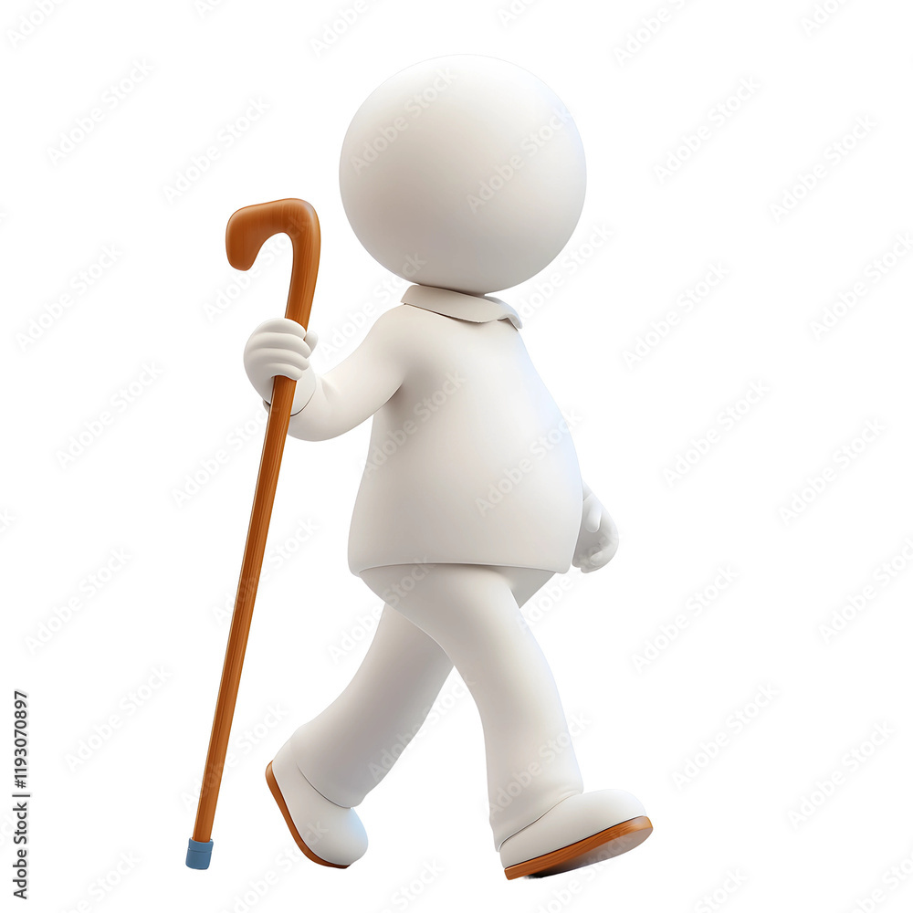 Old person icon walking with one hand holding the stick isolated on transparent background
Old person icon walking with one hand holding the stick isolated on transparent background