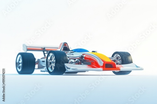 Sleek racing car design showcasing vibrant colors and aerodynami photo