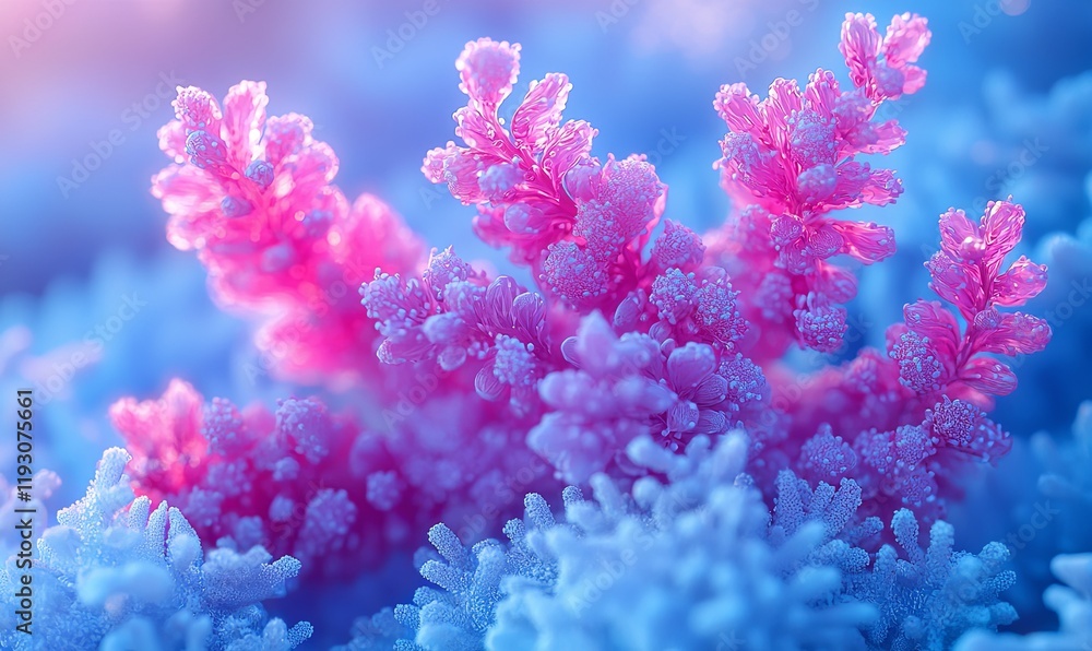 Pink & blue coral reef close-up in sunlight underwater marine life ecosystem. Pink & blue coral reef close-up in sunlight underwater marine life ecosystem.