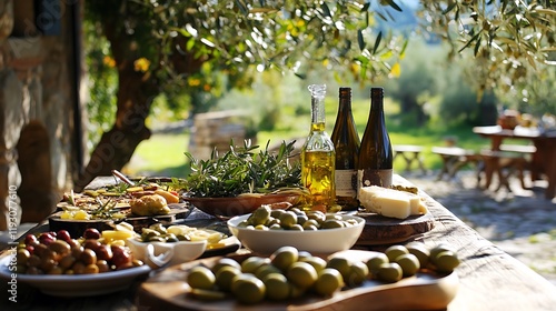 Mediterranean Olive Grove Feast: A Rustic Table of Delights