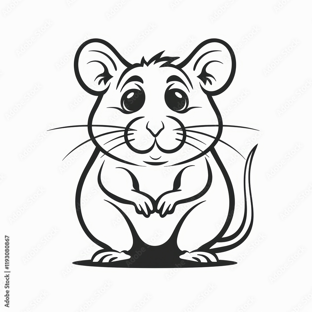 This Design Features a Charming Rat Rendered in a Flat Vector Style This Design Features a Charming Rat Rendered in a Flat Vector Style