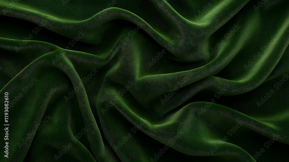 Luxurious dark green velvet fabric with soft folds and smooth texture, ideal for elegant backgrounds Luxurious dark green velvet fabric with soft folds and smooth texture, ideal for elegant backgrounds