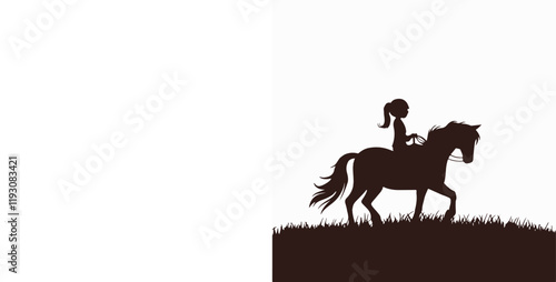 Horseback Vector Silhouette