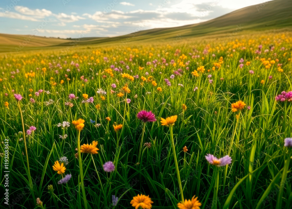 Hills and wildflowers in the meadow
Hills and wildflowers in the meadow