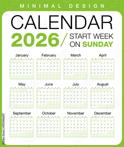 Calendar 2027 the week starts on Sunday.